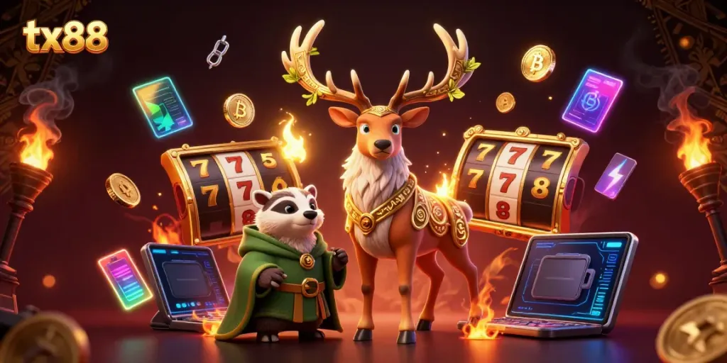 Spin the reels at tx88 with enchanting characters amid golden mistletoe and jackpots.