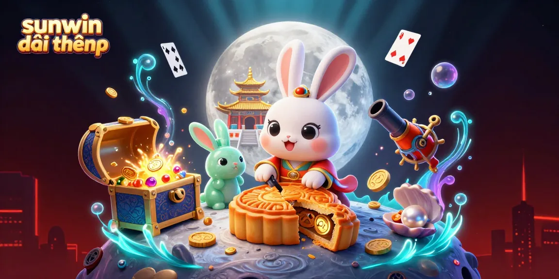 Experience the thrill of sunwin đổi thưởng with an engaging moon rabbit theme, revealing poker chips.