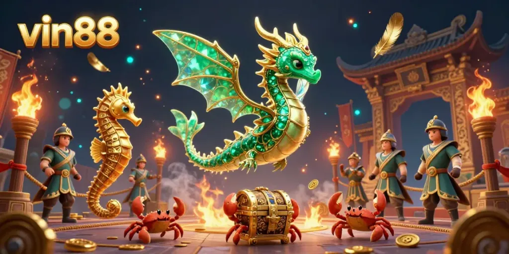 Experience the thrill of betting at vin88 with a vibrant casino scene filled with magical elements and excitement.