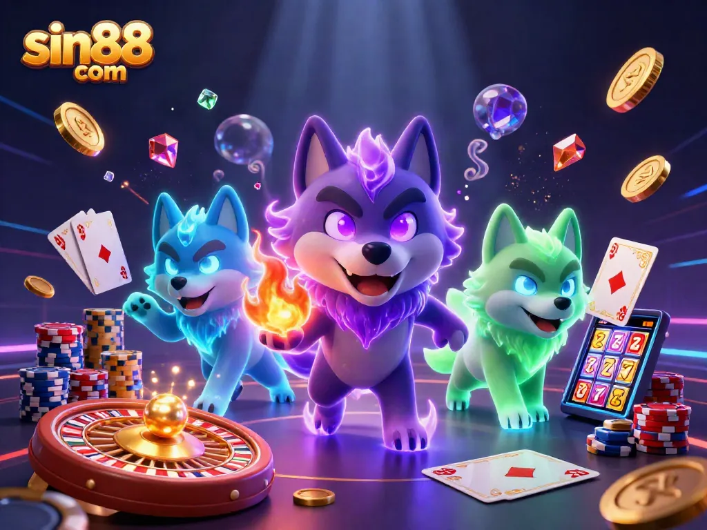 Experience thrilling gameplay at sin88 com with captivating scenes featuring animated casino elements.