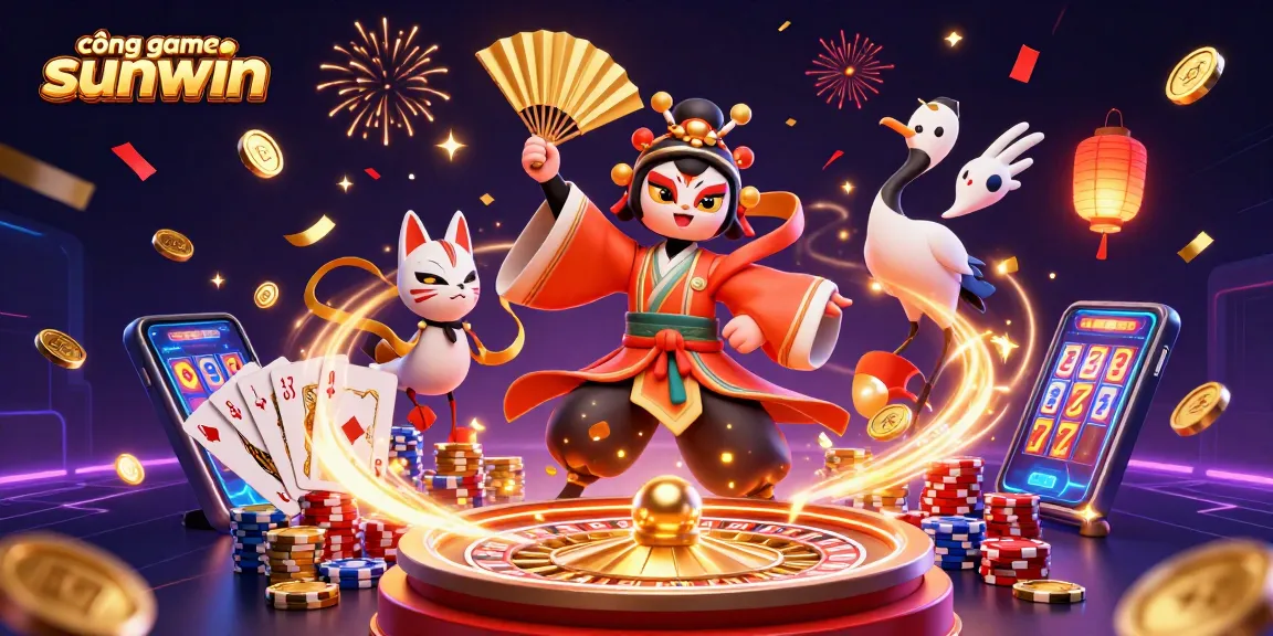 Cascading golden coins and thrilling games come alive at cổng game sunwin, showcasing excitement and wealth.